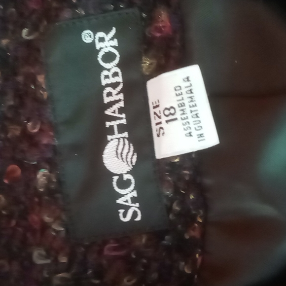 Sag Harbor Purple Tone Button Up Jacket Size 18 - Picture 4 of 5